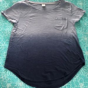 Hollister Blue and Gray/Grey Tie-Dye T-Shirt